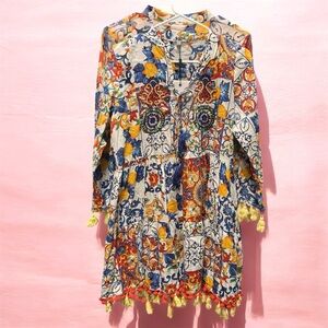 Alex max FREE SIZE - 40 Colorful Patterned dress length 33in pit to pit 21in